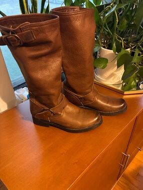 Frye Cognac Slouch Boots